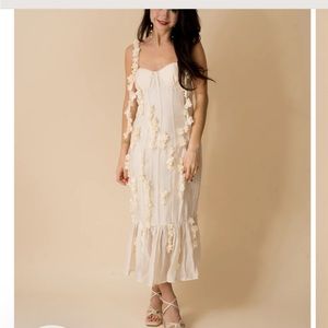 3d floral midi dress size Medium